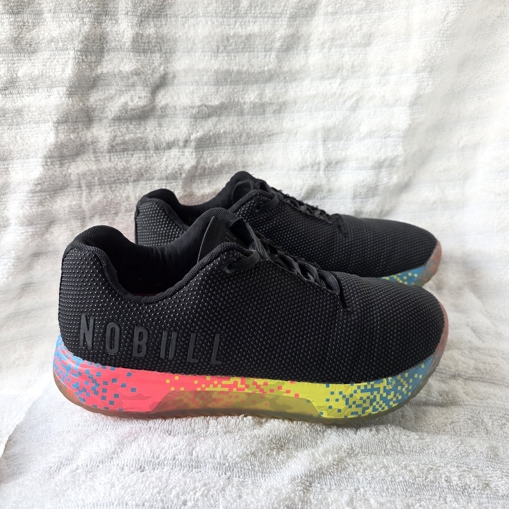 NOBULL Superfabric Unisex Black Sneakers with Colorful Sole - Picture 5 of 9